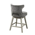 thumbnail image 5 of 25.75" Swivel Counter Stool with Solid Wood Legs, Swivel  BarStool with Nailhead Backrest for Kitchen, Home Bar, Diningroom, Charcoal, 5 of 8
