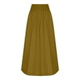 thumbnail image 4 of Generic Women Y2K Bubble Maxi Skirt with Pockets, Elastic High Waisted Pleated Flowy A Line Long Puff Skirts Balloon Skirts, 4 of 5