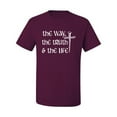 thumbnail image 2 of Wild Bobby The Way, The Truth & The Life Inspirational/Christian Men Graphic Tee, Maroon, Small, 2 of 5