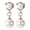 White, variant on Cultured Pearl Earrings and Ear Clips for Women Silver Dangle Earring with Zirconia