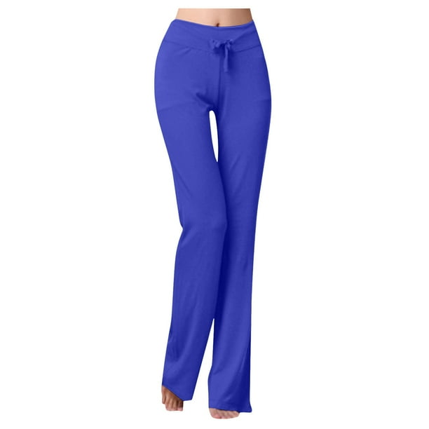 Pantalones de yoga para mujer talla grande 2025 - Pantalones de entrenamiento elásticos de cintura alta y pierna ancha - Cordón, poliéster y spandex - S-XXXXL