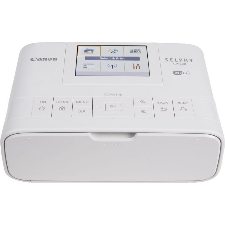 Canon Selphy CP1300 Compact Photo Printer White + Canon KP-108IN Selphy  Color Ink 4x6 Paper Set 3115B001 + 32GB McroSD Card