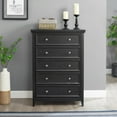 thumbnail image 3 of HSUNNS 5 Drawer Dresser for Bedroom, Chest of Drawers for Bedroom, Storage Cabinet Nightstand Dresser Organizer with Modern Design, Closet, Black, 3 of 11