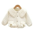 thumbnail image 2 of Godderr Toddlers Kids Baby Girls Cotton Outerwear 1-5Y Little Girl's Fall Winter Clothes Fall Winter Jacket Long Sleeve Doll Collar Coat, 2 of 8