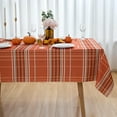 thumbnail image 4 of Nappe Rectangulaire 60 x 120 Pouces Automne Orange à Carreaux – Nappe Oblongue en Polyester à Carreaux Tartan pour l'Action de Grâce, Réutilisable et Résistante à l'Eau pour Fête de Vacances, Cuisine, Salle à Manger, 4 of 6