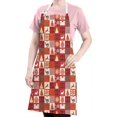 thumbnail image 5 of Red Christmas Patchwork Apron-Garden Aprons for Women with Pockets-Cotton Linen Waterproof Kitchen Cooking Gardening Aprons Adjustable for Kitchen,Cooking,BBQ and Salon 32"x27", 5 of 7