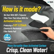 Aquatic Experts - Carbon Infused Filter Pad Media for Crystal Clear Aquarium Fish Tank - 1 Thick, 10.5 x 36
