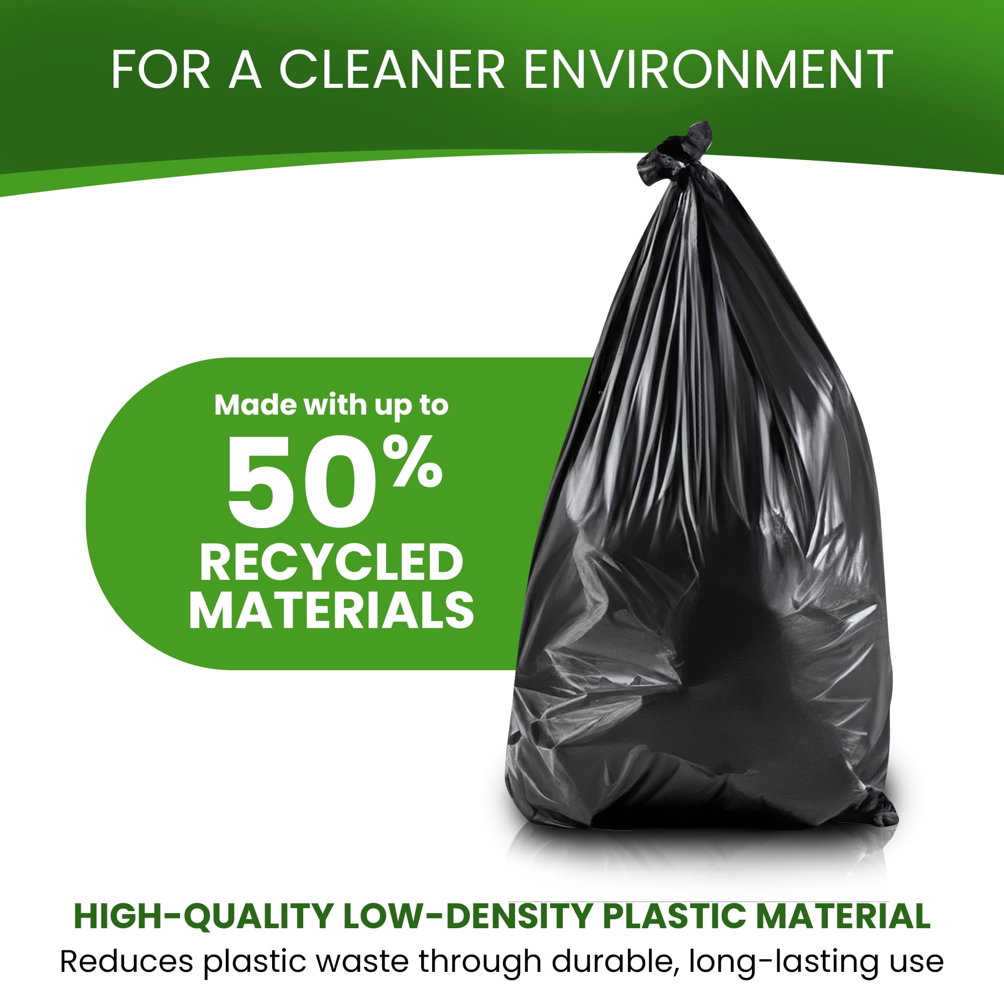 Best Option 13 Gallon Black Trash Bags, 150 Count Box, (24x32-inch) Commercial Heavy-Duty Garbage Can Liners