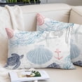 thumbnail image 2 of Blue Red Coastal Nautical Pillow Covers 12"x20", Beach Sea Turtle Ocean Coral Starfish Soft Brushed Breathable Throw Pillow Covers, Pillowcase with Zipper for Couch Sofa Bedroom Living Room, 2 of 9