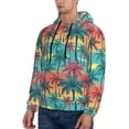thumbnail image 3 of Rateoe Hawaii Palms Pattern Mens Hoodie, Pullover Hooded Sweatshirt, Kangaroo Pocket Hoodie Ideal for Daily Wear, Travel and Home-3X-Large, 3 of 7