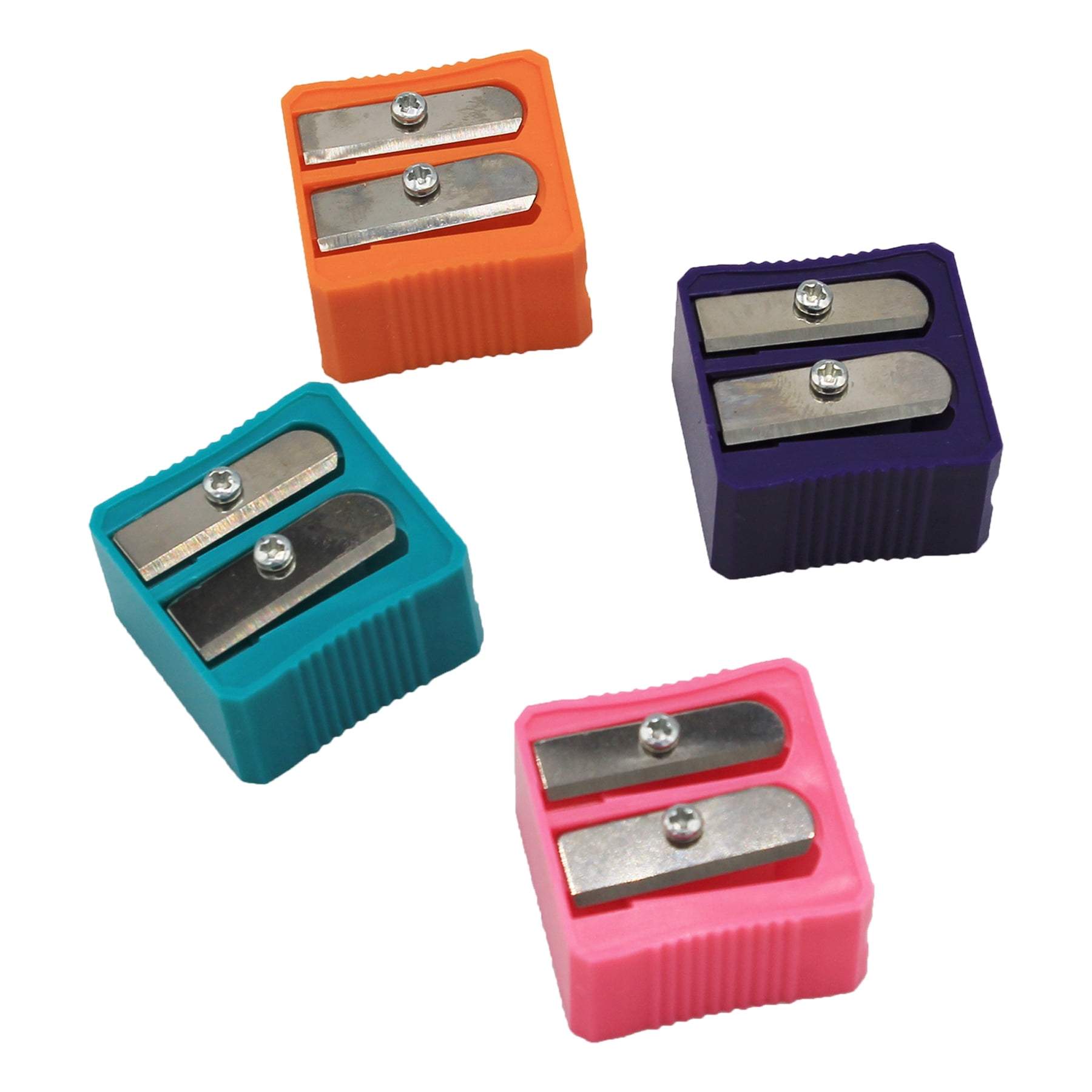 Baumgartens Dual Hole Plastic Pencil Sharpener, Assorted Colors, Pack of 20