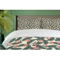 thumbnail image 4 of Ambesonne Tropic Duvet Cover Set, Summer Banana Leaves Pattern, 2-Calking, Cream Jade Green and Coral, 4 of 7