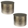 thumbnail image 1 of Caja de almacenamiento cilíndrica de metal plateado Benjara BM242893, 1 of 2