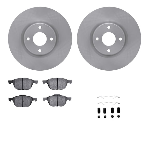 Dynamic Friction Company Front Brake Rotors with 5000 Advanced Brake Pads includes Hardware 6512-99812