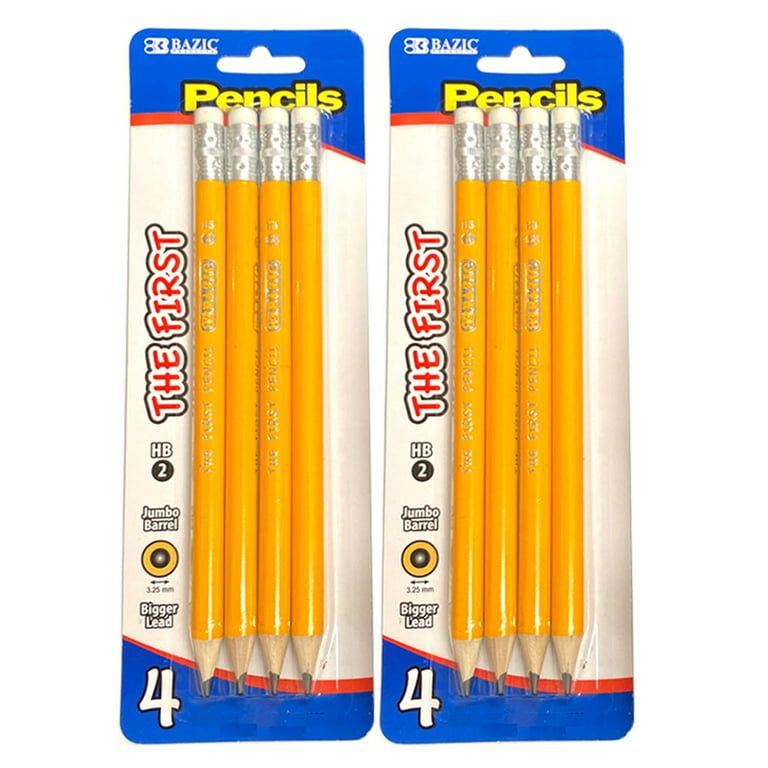 8 PC Premium Jumbo Yellow Pencils The First Wooden School Supplies Arts Crafts