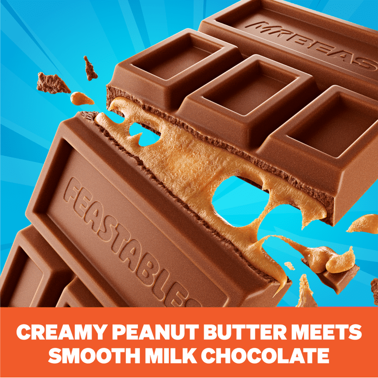 Feastables MrBeast Creamy Peanut Butter Milk Chocolate Bar, 1.24