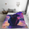 thumbnail image 6 of Throw Blanket for Couch Sofa and Bed, Halloween Cute Black Cat Witch Hat Super Soft Plush Throw Blanket, Fuzzy Cuteness Comfy Warm Washable Flannel Blanket & Throws for All Season 50"x40", 6 of 7