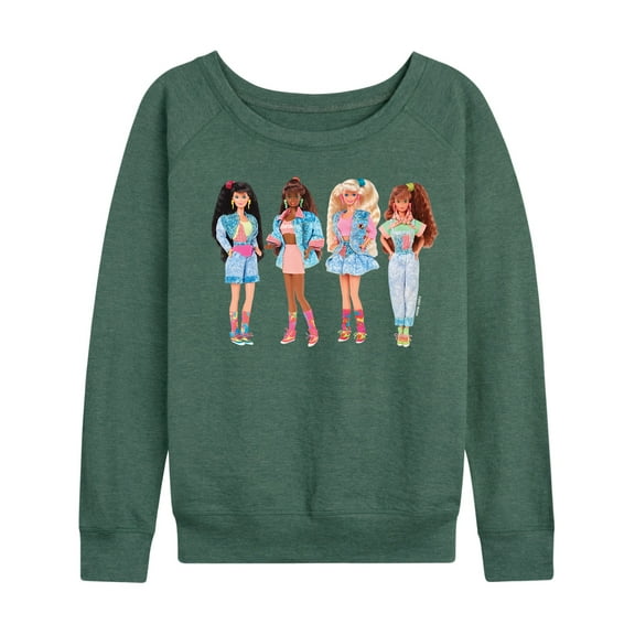 Barbie - Retro Barbies - Women's Lightweight French Terry Long Sleeve Shirt
