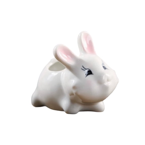 A White Ceramic Mini Flower Pot For Desktop Bedroom Decoration 4X4X3 Inch Thumb Planter