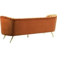 thumbnail image 3 of Pemberly Row Modern / Contemporary Cognac Velvet Sofa in Mahogany, 3 of 8