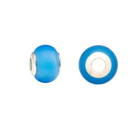 - Blue Opaque Glass Large Hole Beads Murano Lampwork European Glass Crystal Charms Beads Spacers Fit Pandora Troll Chamilia Carlo Biagi Zable Snake Chain Charm Bracelets 11x14mm 4pcs
