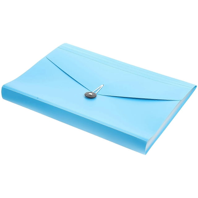 Accordion File Folder PP Sky-Blue for Pet Use with Multi-Pocket Storage