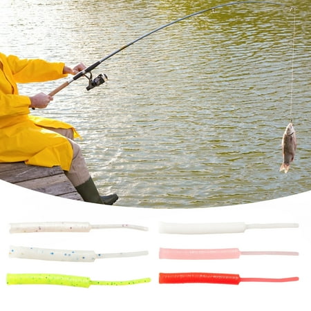 Eoperou Soft Worm Fishing Lure: 10Pcs 4.7CM/0.3G Realistic Luminous Reflective TPR Worm Bait