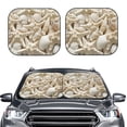 thumbnail image 2 of Xecao Starfish and Sea Shells for Foldable Car Sun Shades (2-Pack) offer sun protection with an easy-fold design for convenient windshield shading., 2 of 7