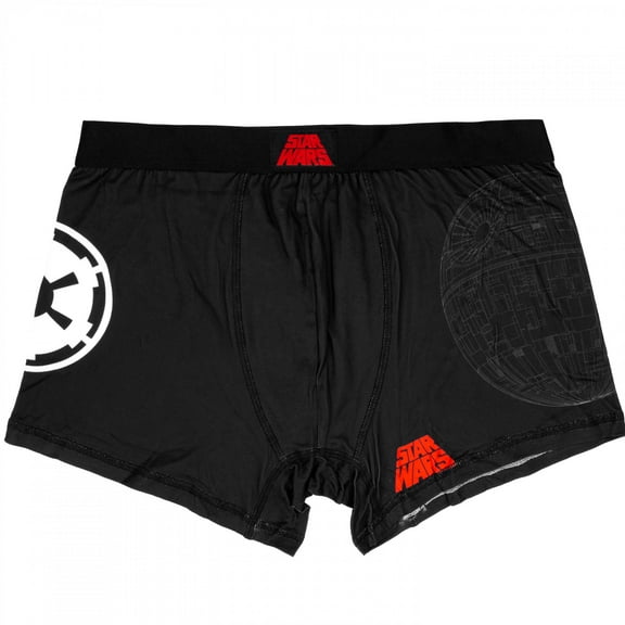 Star Wars Black on Black Death Star Men's Underwear Boxer Briefs-Small (28-30)