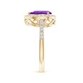 thumbnail image 3 of ANGARA Natural 1.05 Ct. Amethyst with Diamond Halo Ring in 14K Yellow Gold for Women (Ring Size: 5.5), 3 of 8