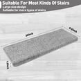 thumbnail image 3 of Bullnose Carpet Stair Treads Set Tape Free Non-Slip Indoor Stair Protectors Pet Friendly Rugs Covers Soft Skid Resistant Washable Reusable 9.5" x 30"x1.2" (14 Pieces, Light Gray), 3 of 7