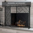 thumbnail image 6 of CZMJY Elegant 2-Panel Handcrafted Wrought Iron Decorative Mesh Geometric Fireplace Screen with Magnetic Doors for Fire Spark Protection – 44x33in Artisan Design,, 6 of 8