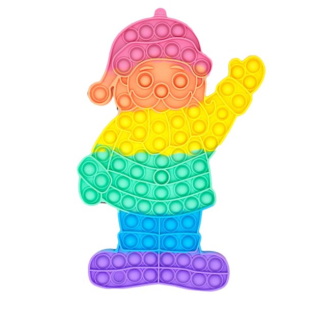 De Burbujas De Empuje, Juguetes De Alivio Del Estrés De Arcoíris De Papá Noel De Navidad Grande Para Niños, Juguetes De Silicona Para El Estrés Advancent HA046144-02