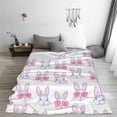 thumbnail image 5 of Pofeuu Heart Rabbit Print Ultra-Soft Micro Fleece Blanket,for Bed Or Sofa,All Season Throw Blankets Flannel Blanket-60"x50", 5 of 7