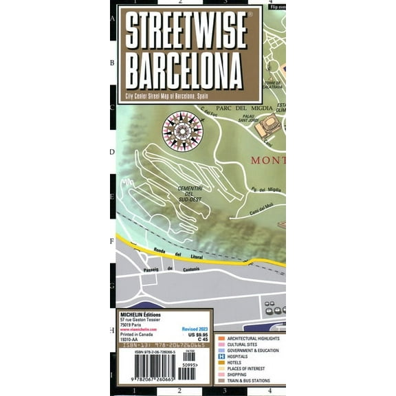 Michelin Streetwise Maps: Streetwise Barcelona Map - Laminated City Center Street Map of Barcelona, Spain (Sheet map, folded)