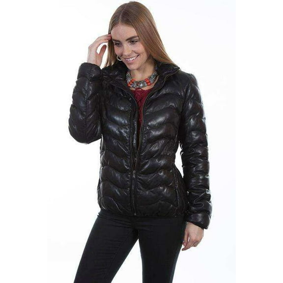 Scully Leather Black Ribbed Womens Jacket