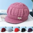 thumbnail image 5 of iHPH7 Womens Hats with Brim Knitted Beanie Mens Hats Knit Cap Knit Hat Warm Hats for Women Winter Hats for Women Cold Weather Black One Size, 5 of 9