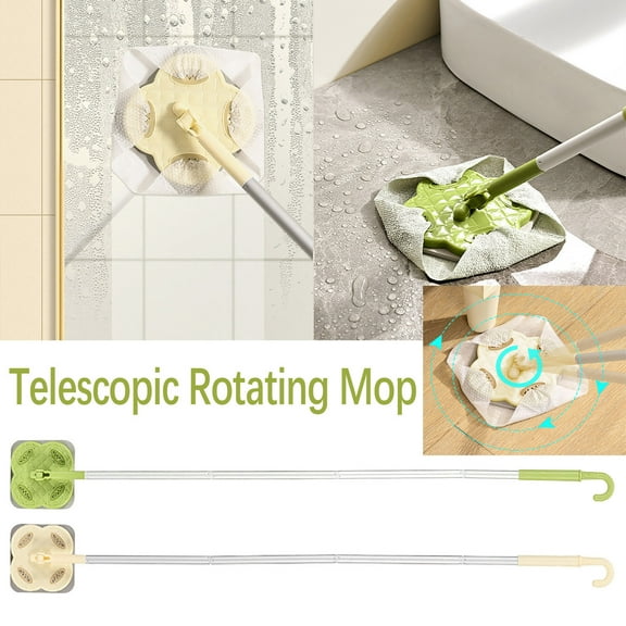 1Pcs Disposable Mop under $5! Yrmaups Disposable Face Towel Mop for Floor Cleaning, Electrostatic Dust Mop for Hard Surfaces, Extendable Handle Mop for Tile and Wood, Rotating Mop Head for Corners