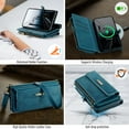 thumbnail image 6 of Allytechgroup Wallet Case for iPhone 11 with Credit Card Slot, RFID Blocking PU Leather Flip Case with Shoulder Strap Wrist Strap Compatible with MagSafe Shockproof Full Body Cover, Green, 6 of 13