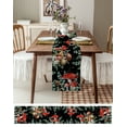 thumbnail image 3 of Table Runner Dresser Scarves 72 Inch Long, Natural Wild Mushroom Plant Linen Dining Table Runners Eucalyptus Leaves Star on Black Tabletop Scarf for Wedding Holiday Party Kitchen, 3 of 7