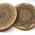 thumbnail image 6 of PLGEBR 6-Piece Absorbent Cork Round Coaster Set Metal Holder, 6 of 7
