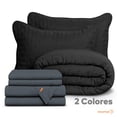 thumbnail image 5 of Dreamlab Edredón King Size Ligero y Juego de Sábanas con Fundas de Almohada Decorativas (7 piezas). Set de Colcha Ligera y Sábanas para Cualquier Temporada. Hipoalergénico. Trébol, Negro / Grafito, 5 of 5