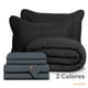 thumbnail image 5 of Dreamlab Edredón King Size Ligero y Juego de Sábanas con Fundas de Almohada Decorativas (7 piezas). Set de Colcha Ligera y Sábanas para Cualquier Temporada. Hipoalergénico. Trébol, Negro / Grafito, 5 of 5