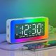 thumbnail image 1 of Digital Alarm Clock with 2 Alarms, LED Digital Mirror Clock with 8 Light Modes, Snooze, Sleep Aid, TimerWhite, 1 of 4