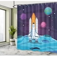 thumbnail image 4 of Ambesonne Outer Space Shower Curtain, Spaceship on the Moon, 69"Wx70"L, Dark Purple Sky Blue, 4 of 4