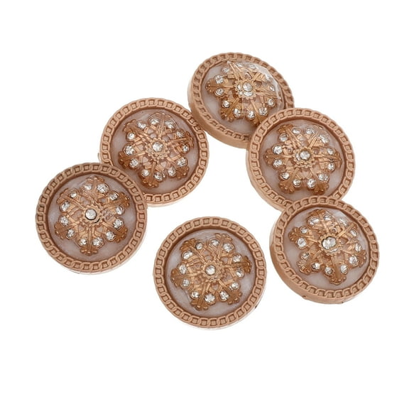 6pcs Metal Sewing Buttons For Women Round Gold Buttons For Coats And Dress Retro Style Craft Button Decorative Buttons