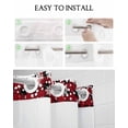 thumbnail image 5 of No Hook Shower Curtain with Snap in Liner, Christmas White Snowflake Snow On Black and Red Plaid Hotel Shower Curtains for Bathroom, Washable Shower Curtain Liner Set with Mesh Top Window, 54"x78", 5 of 6