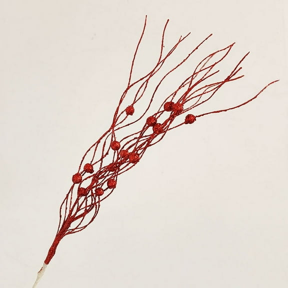 12 Pack Gold Christmas Tree Ornaments Set, Artificial Glitter Berry Stem Ornaments Christmas Picks Branches for Xmas Tree Sticks Decorations Vase Wreath Holiday Wedding Party Home Decor