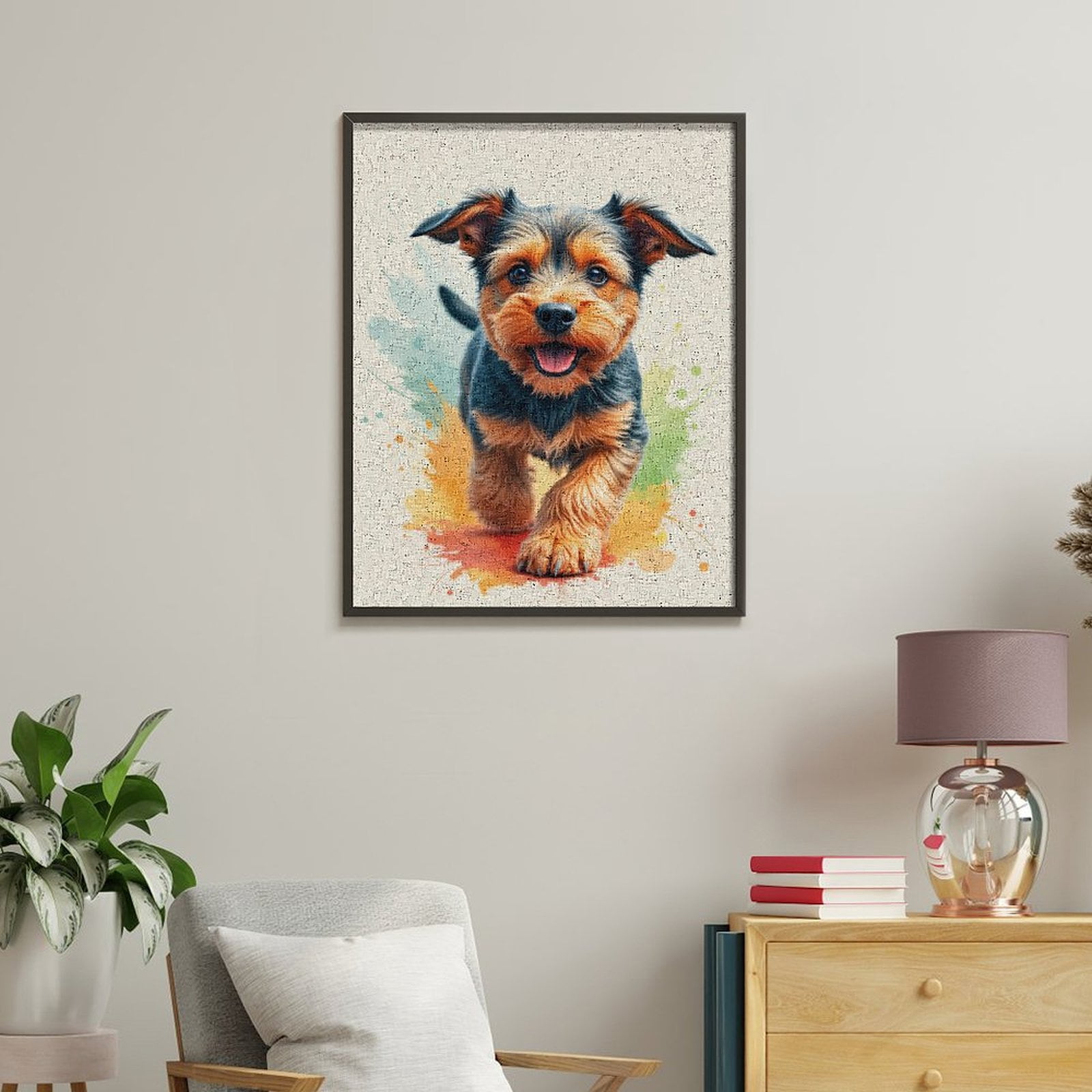 Paint By Numbers Kit for Adults Beginner - DIY Puppy Playful Portrait Art Vibrant Canvas Painting Kits for Adults, Frameless Paint By Number for Adults for Home Wall Decor 16x20 Inch