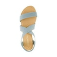 thumbnail image 4 of Dream Pairs Women Elastic Ankle Strap Flats Sandals Summer Casual Street Flats Sandals Elatica-6 Dusty/Blue Size 5, 4 of 5